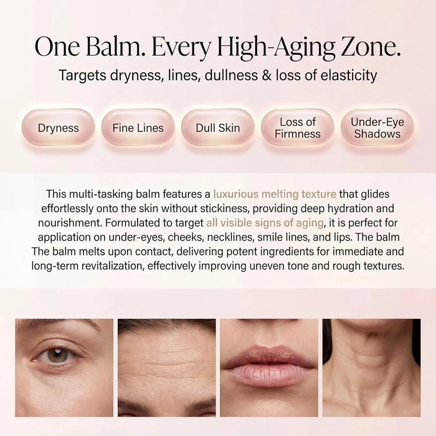 One balm for dryness, fine lines, dull skin and under-eyes